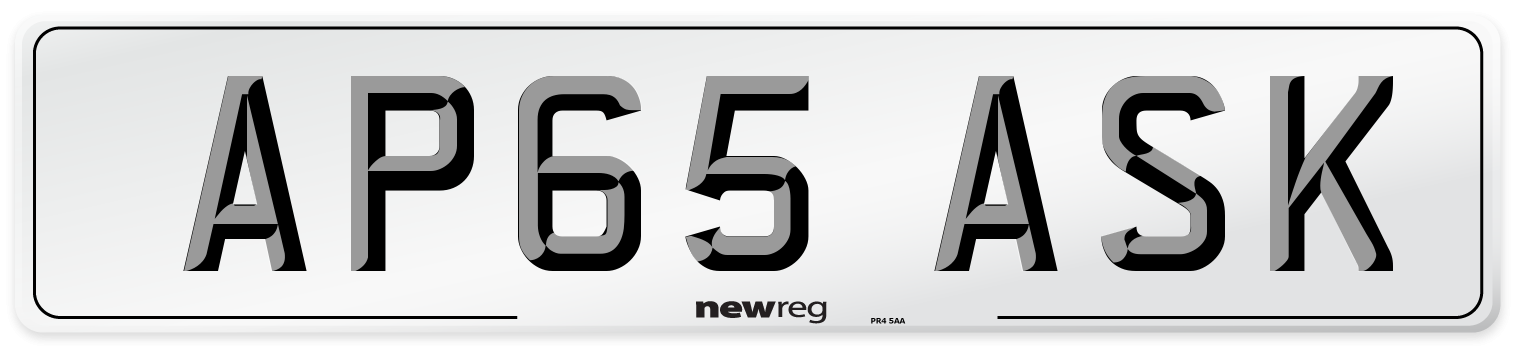 AP65 ASK Number Plate from New Reg